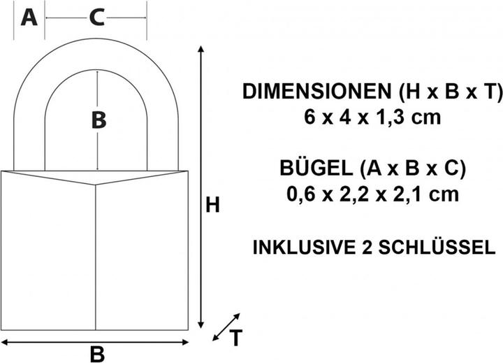 Produktbild Master Lock breites Vorhngeschloss aus Massivmessing