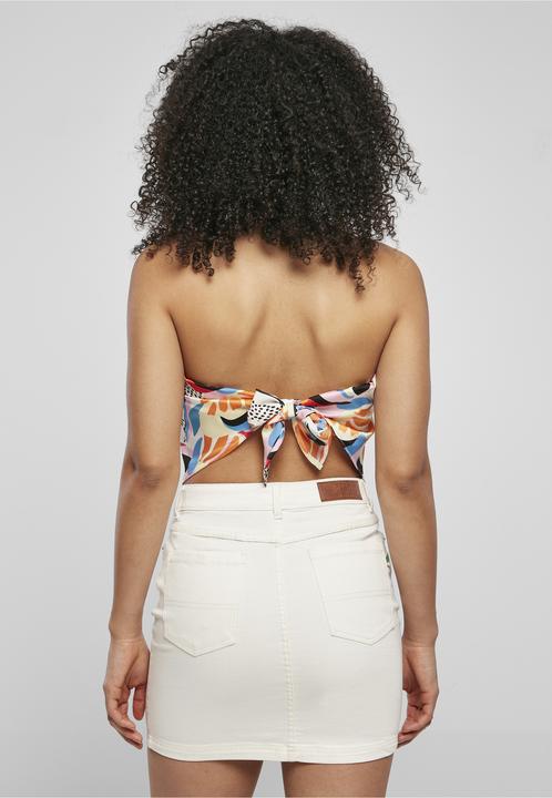 Image du produit Urban Classics Ladies Cropped AOP Satin Triangle Top - 17922