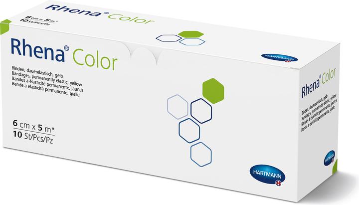 Actual product image Rhena Color Elastische Binden 6cmx5m gelb offen