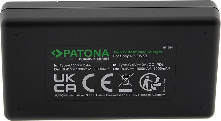 Produktbild Patona Premium Twin Charger Sony NP-FW50 (Kamera Akku Ladegerät)
