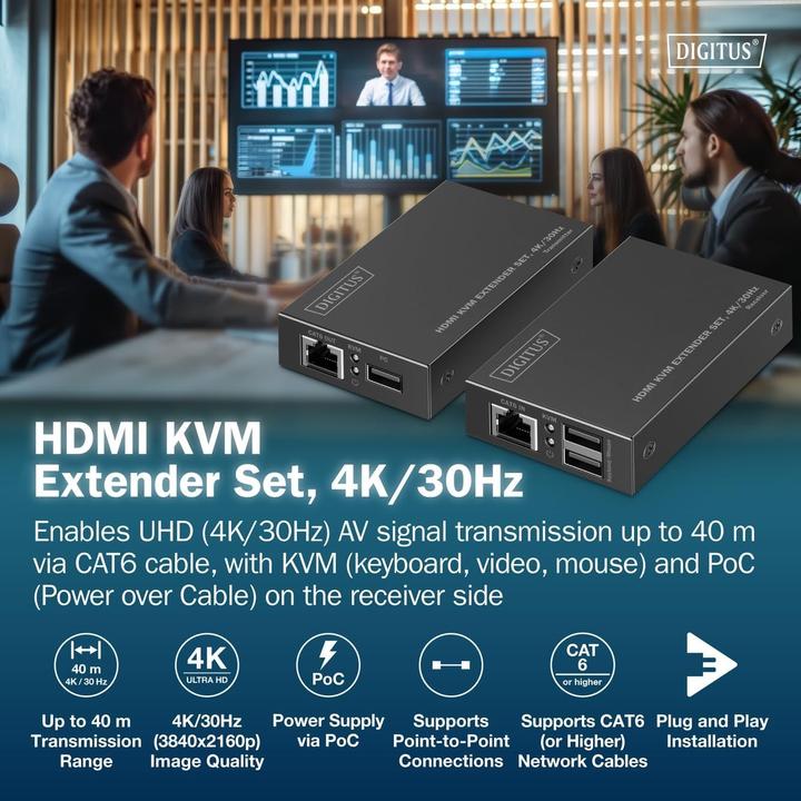 Produktbild Digitus HDMI KVM Extender Set, 4K/30Hz