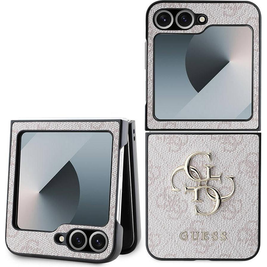 Guess GUHCZF64GMGPI Z Flip6 F741 różowy/pelle rosa 4G Logo in metallo (Samsung Galaxy Z Flip6, Samsung Galaxy Z Flip7 FE), Cover smartphone, Rosa