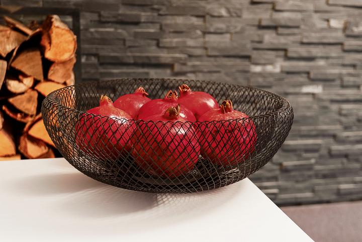 Image du produit Philippi Fruitschaal | Magnifique eyecatcher | Mesh Schaal XL | | Poedercoating staal (40 x 14 cm)