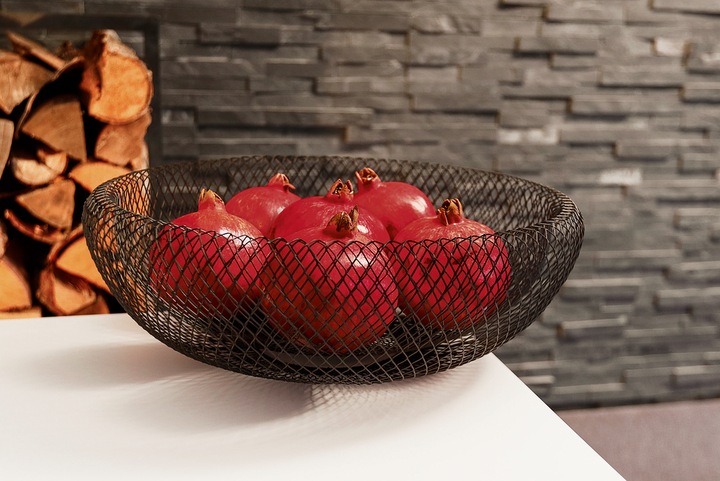 Produktbild Philippi Fruitschaal | Prachtige eyecatcher | Mesh Schaal XL | | Poedercoating staal (40 x 14 cm)