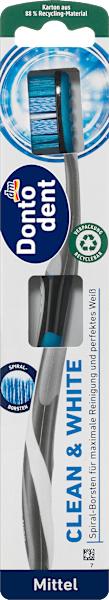 Produktbild dm Dontodent Zahnbürste Perfect Clean & White mittel (Mittel, 1 x)