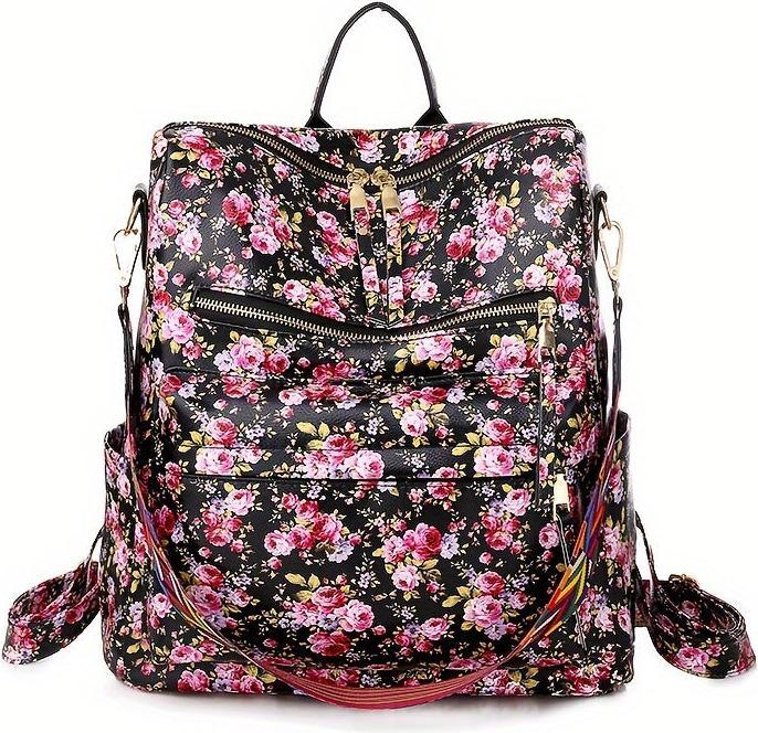 Image du produit Only-Bags.Store Sac à dos rétro, sac à bandoulière Boho, sac d'école en cuir végétal à la mode, sac à dos de jour