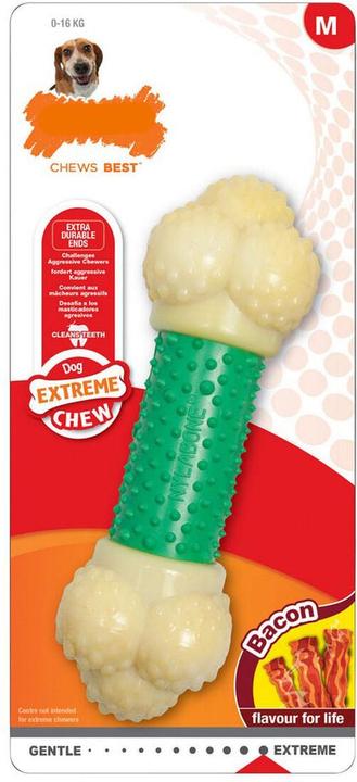 Actual product image Nylabone Extreme Chew - Double Action Chew - Bacon XL (Dog chew toy)
