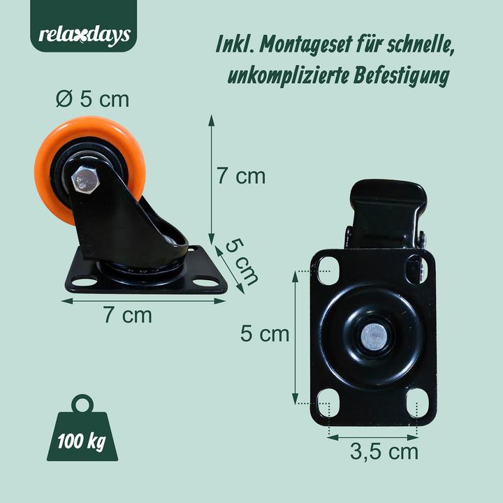 Actual product image Relaxdays 4x swivel wheels