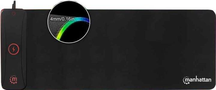 Image du produit Manhattan Tapis de souris de jeu XXL RGB LED avec chargeur à induction sans fil 10 W (XXL)