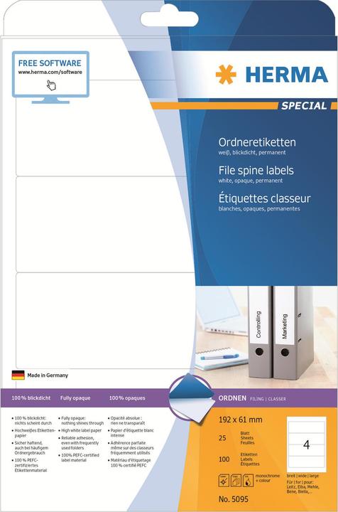 Immagine prodotto HERMA Etichette per cartelle A4