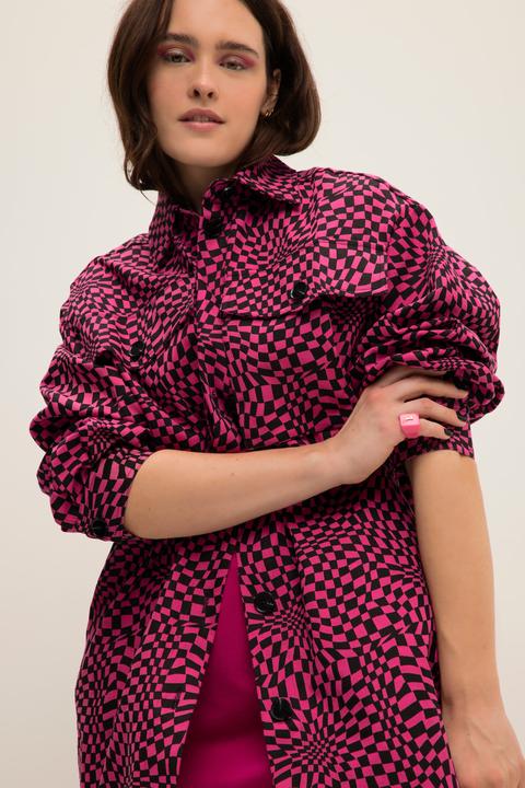 Produktbild Studio Untold Hemdjacke, oversized, Karo, Hemdkragen, Langarm (54)