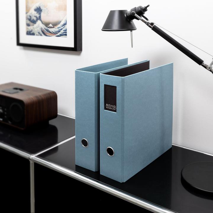 Actual product image Rössler Folder S.O.H.O. Denim 85 mm, Blue (A4, 85 mm, 1 pcs.)