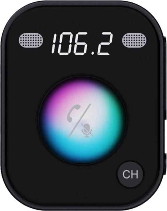 Actual product image Porodo Bluetooth FM transmitter with voice command - Black