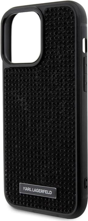 Immagine prodotto Karl Lagerfeld KLHCP15LHDSPLK Custodia rigida iPhone 15 Pro 6.1" czarny/nero con logo strass e placca in metallo (Apple iPhone 15 Pro)