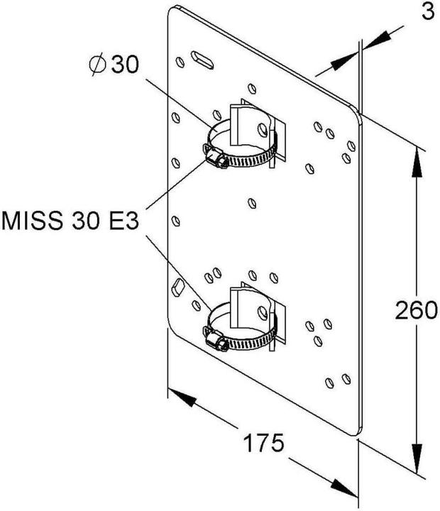 Produktbild Niedax NIE MIMPA 30/260 E3 Montageplatte H=260 mm D=30 mm Edelstahl