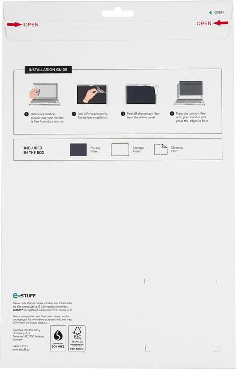 Productafbeelding eSTUFF Zelfklevend privacyfilter 10,9 (10.90", 16 : 9)