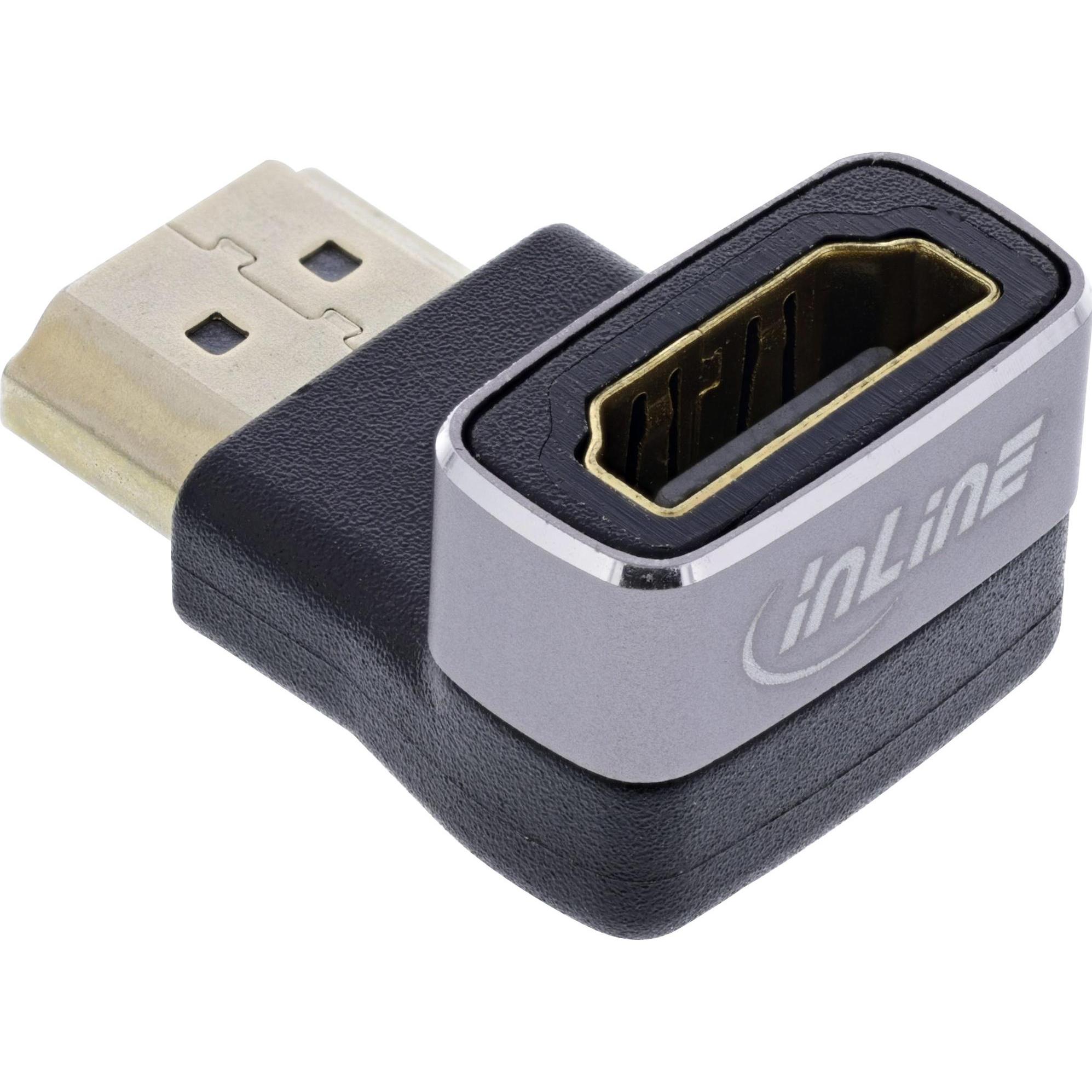 Thumbnail - InLine HDMI Adapter (HDMI, 2.20 cm), Data + Video Adapter, Grau, Schwarz