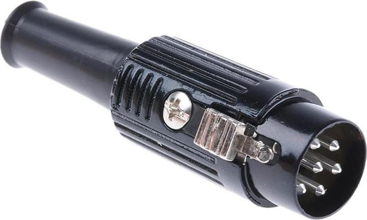 Actual product image RS PRO DIN plug straight 6-pin, 100 V ac / 1A Cable mounting