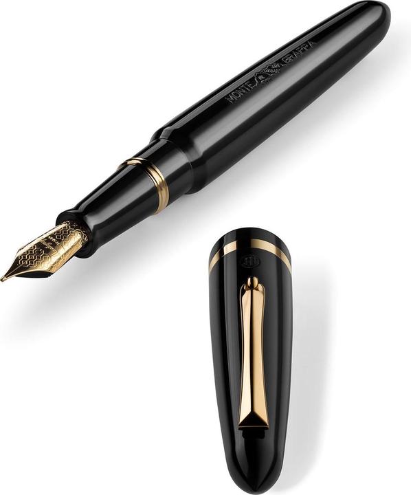 Produktbild Montegrappa Isven2ac Venetia Füllfederhalter, Schwarz, Gelbgold, F-Stahlfeder (Schwarz, Gold)