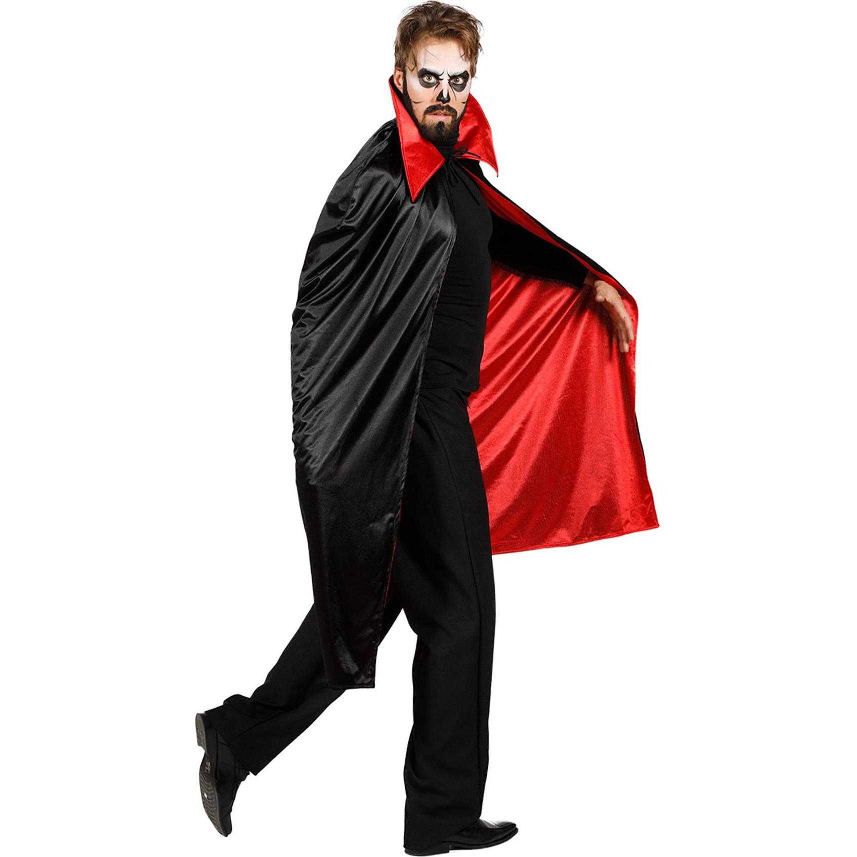 Thumbnail - Metamorph Schwarz-rotes Vampircape für Erwachsene (One Size)