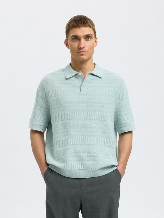 Actual product image Selected Textured Polohemd aus Strick (XL)