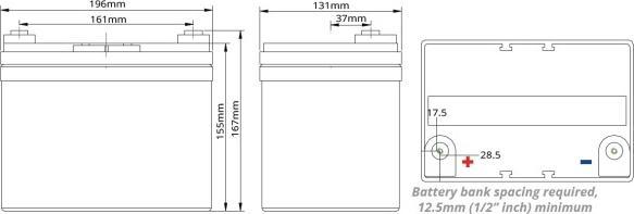 Produktbild Fullriver AGM-Batterie DC35-12 (12 V, 35 Ah)