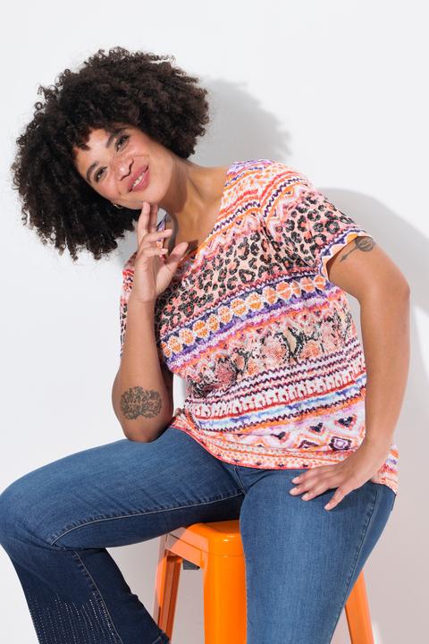 Immagine prodotto Angel of Style T-Shirt, dekorative Musterstreifen, Halbarm (46)