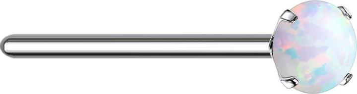 Produktbild Star Piercing Nasenstecker biegen silber Opal weiss gefasst (ohne Messing, Titan)