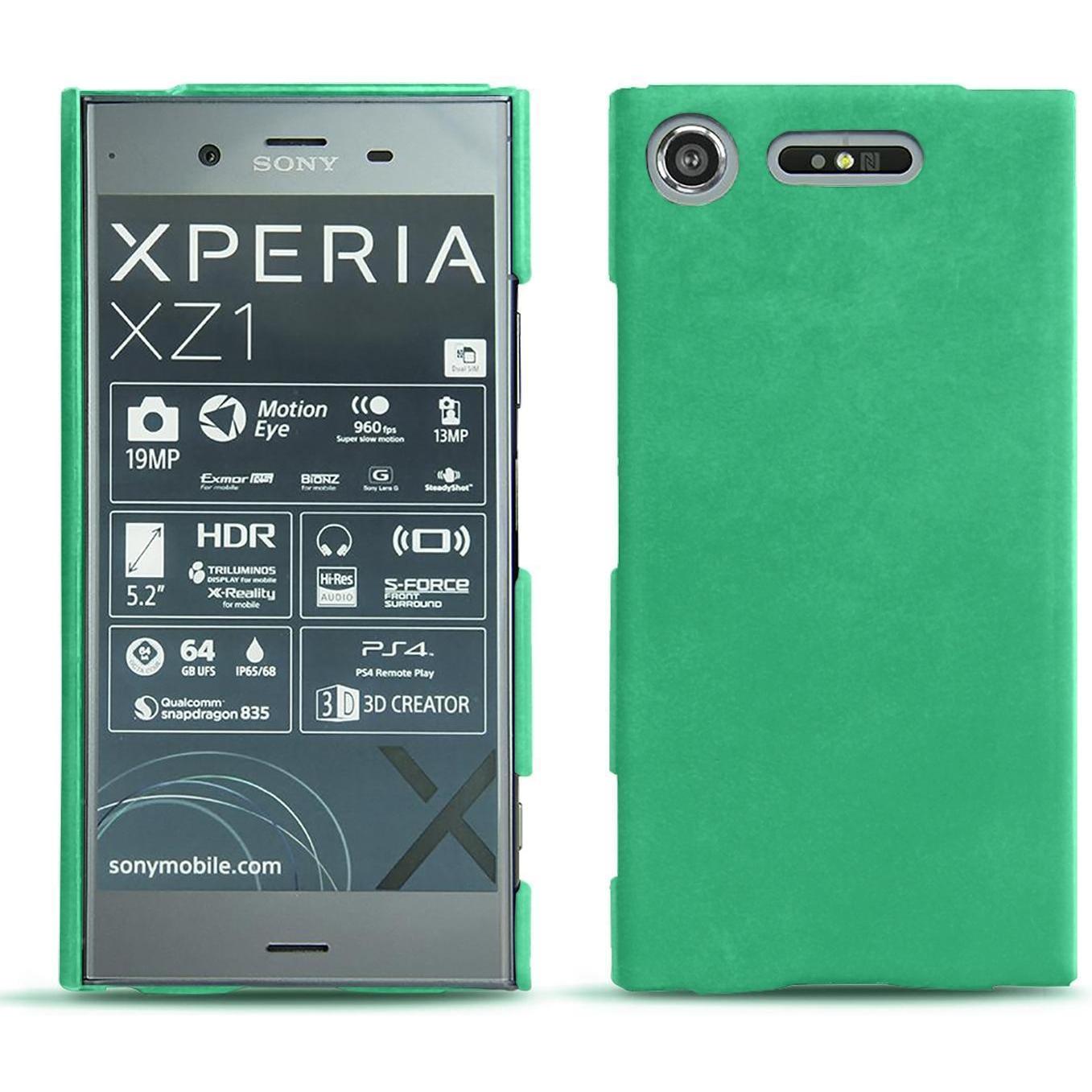 Noreve Lederschutzhülle (Sony Xperia XZ1), Smartphone Hülle, Grün