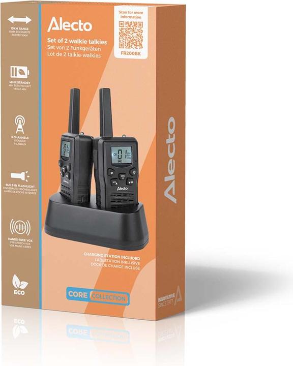 Actual product image Alecto Walkie-Talkie Set | 2 Handsets | Bis zu 10 km | Frequenzkanäle: 8 | PTT / VOX | 24 h Standby (10 km)