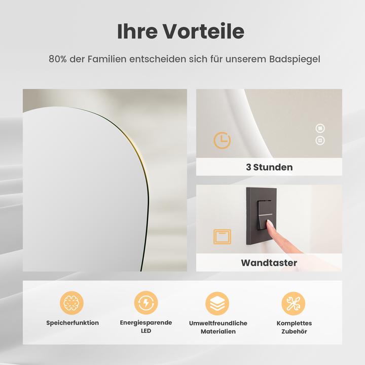 Actual product image Emke Bathroom mirror (80 x 60 cm)
