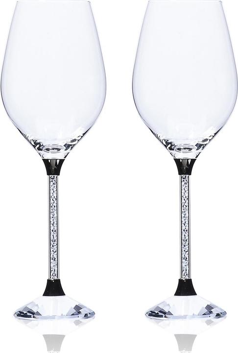 Produktbild Bohemian Grace Kristall Weingläser 2Stk, mit Swarovski Elements (30 cl, 2 Gläser, Weissweingläser)