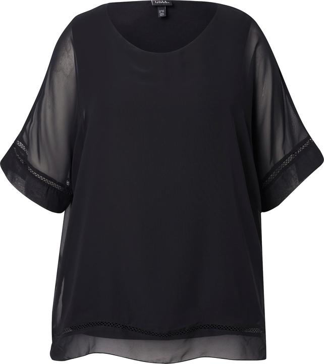Produktbild Ulla Popken Chiffon-Überwurf, Spitze, oversized, Rundhals, 3/4-Arm (46, 48)