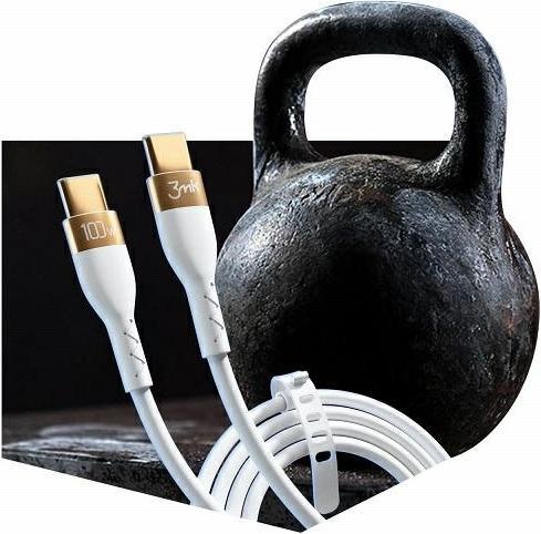 Image du produit 3MK Câble HyperSilicone USB-C/USB-C 2m 100W Biały/White (2 m, 100 W)