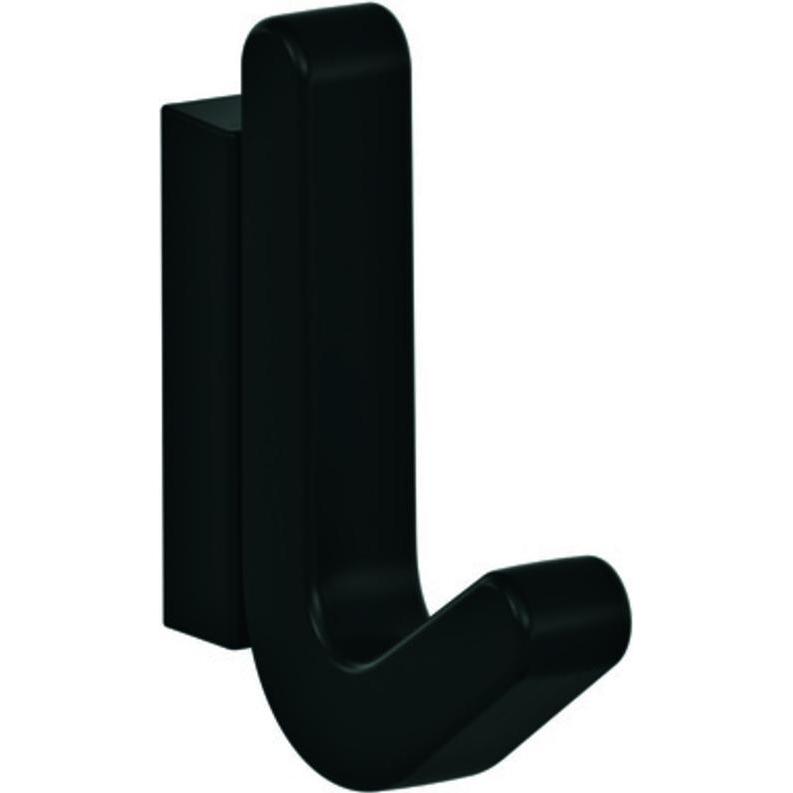 Hewi, Garderobe + Kleiderhaken, Einzelhaken Serie 477 matt, elastisch Kunststoff (TPU) 90 tiefschwarz Höhe 68 mm