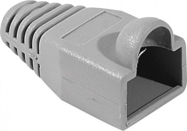 Image du produit Exertis Connect Passe-fils anti-pli pour connecteur modulaire RJ45, câble rond, gris, 10 pièces Passe-fils anti-pli