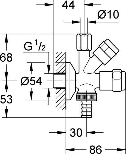 Image du produit Grohe Robinet d'angle combiné 1/2" chromé 41073000
