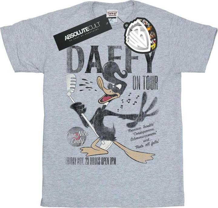 Actual product image Looney Tunes Womens/Ladies Daffy Duck Concert Cotton Boyfriend T-Shirt (3XL)