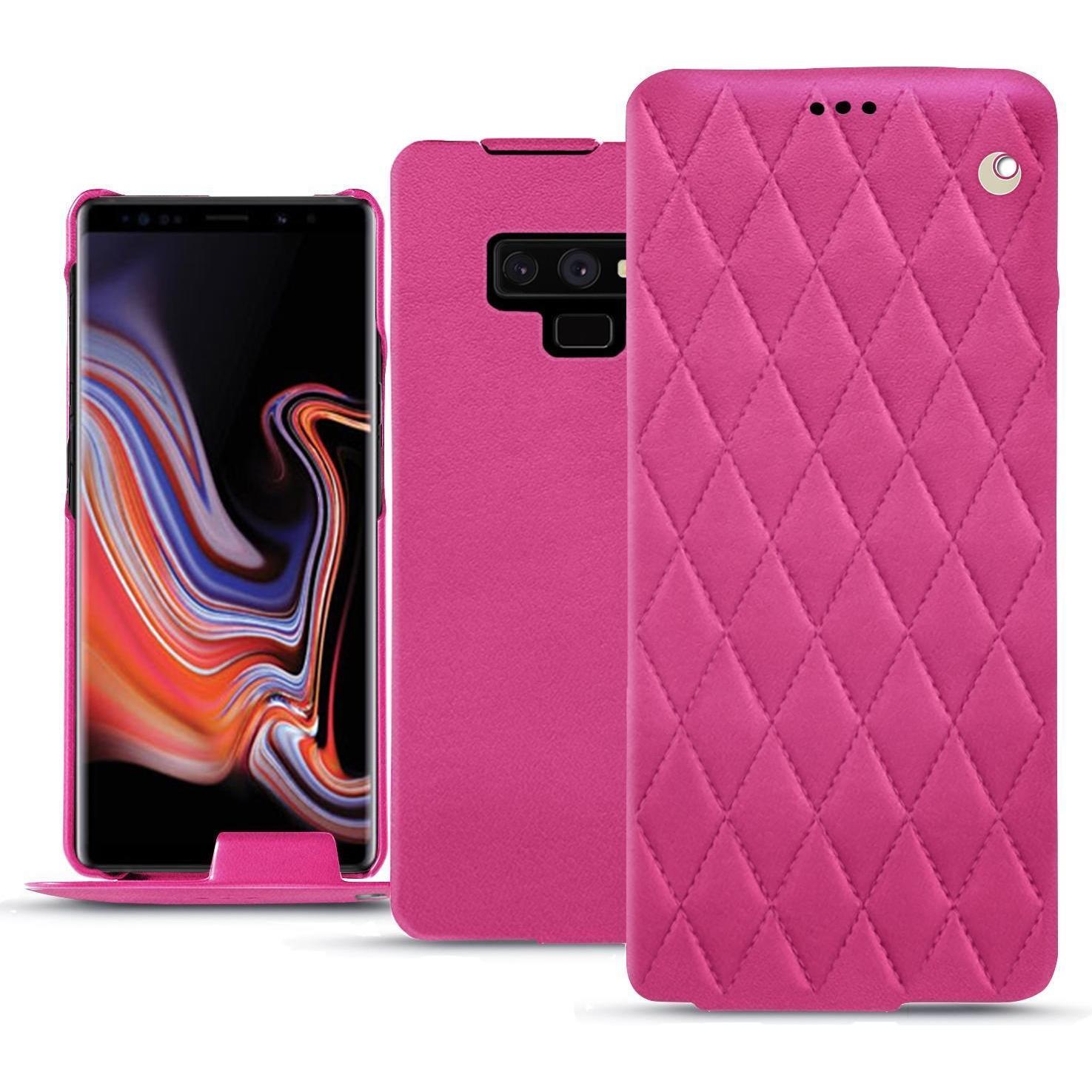 Noreve Lederschutzhülle vertikal (Samsung Galaxy Note 9), Smartphone Hülle, Rosa