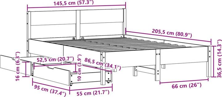 Image du produit vidaXL Bettgestell (140 x 200 cm)