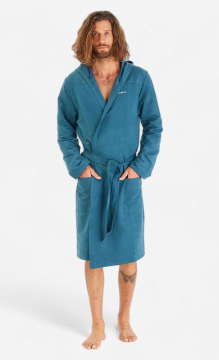 Image du produit Nabaiji Hommes microfibre compact hooded bathrobe in duck blue (S)