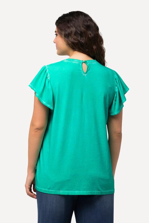 Produktbild Ulla Popken T-Shirt, Zierfalten, A-Linie, V-Ausschnitt, Halbarm (42, 44)