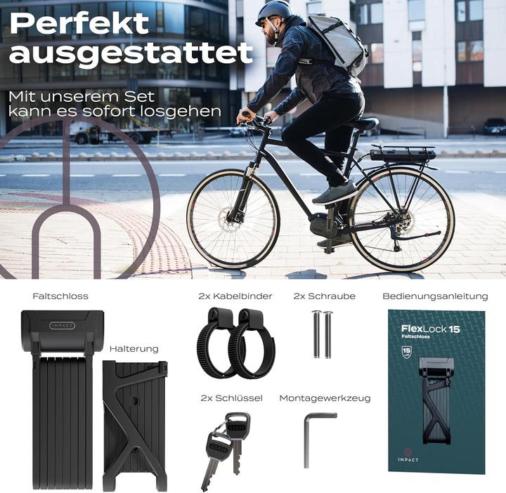 Actual product image Impact Bike Accessories FlexLock 15 folding lock (110 cm)
