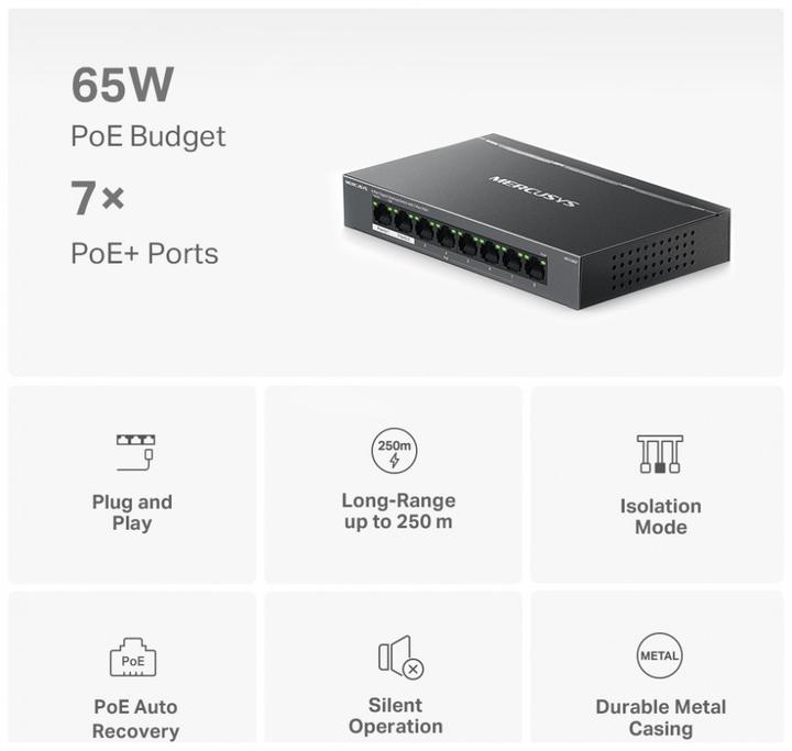Productafbeelding Mercusys MS108GP (8 ports)