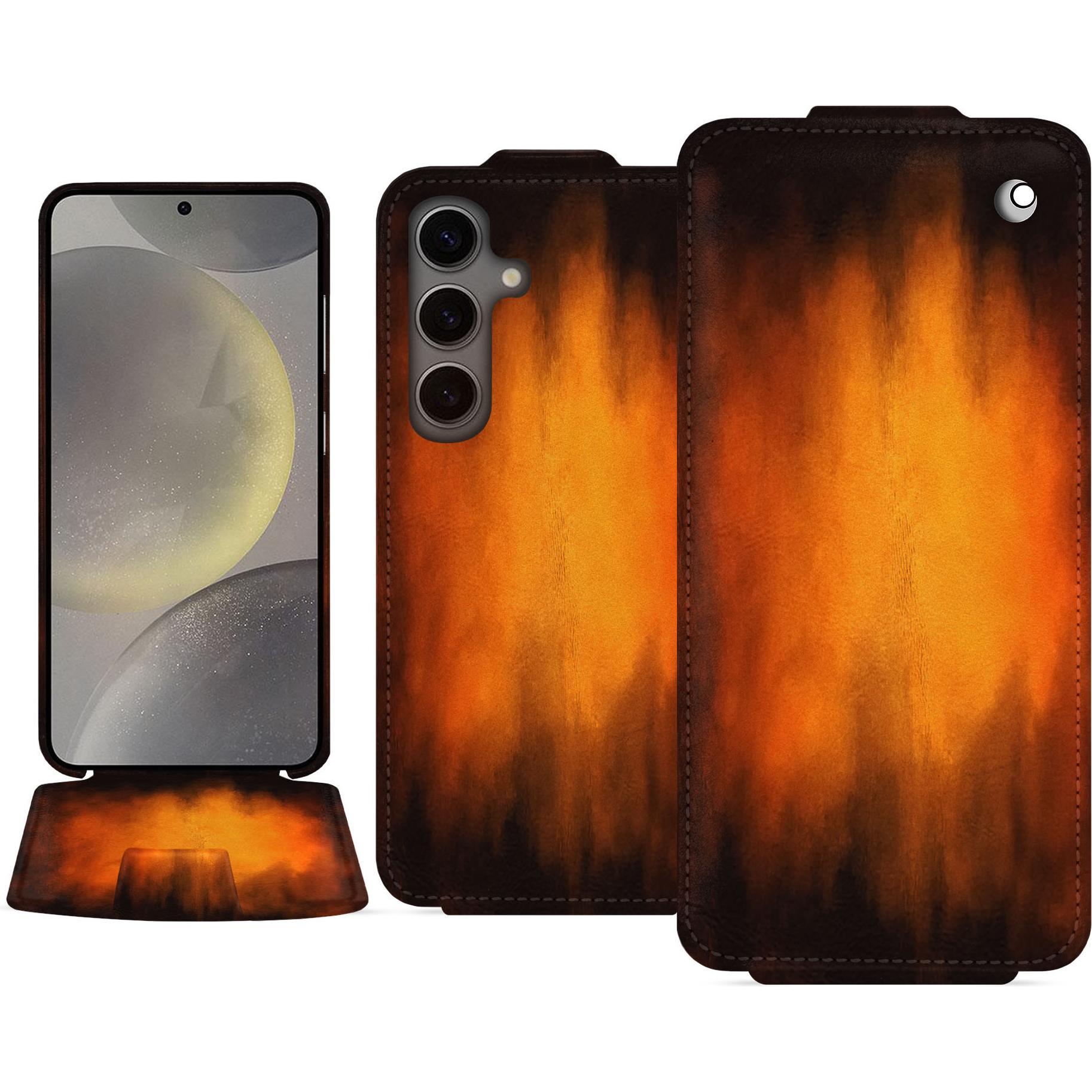 Thumbnail - Noreve Lederschutzhülle vertikal (Samsung Galaxy S24), Smartphone Hülle, Violett
