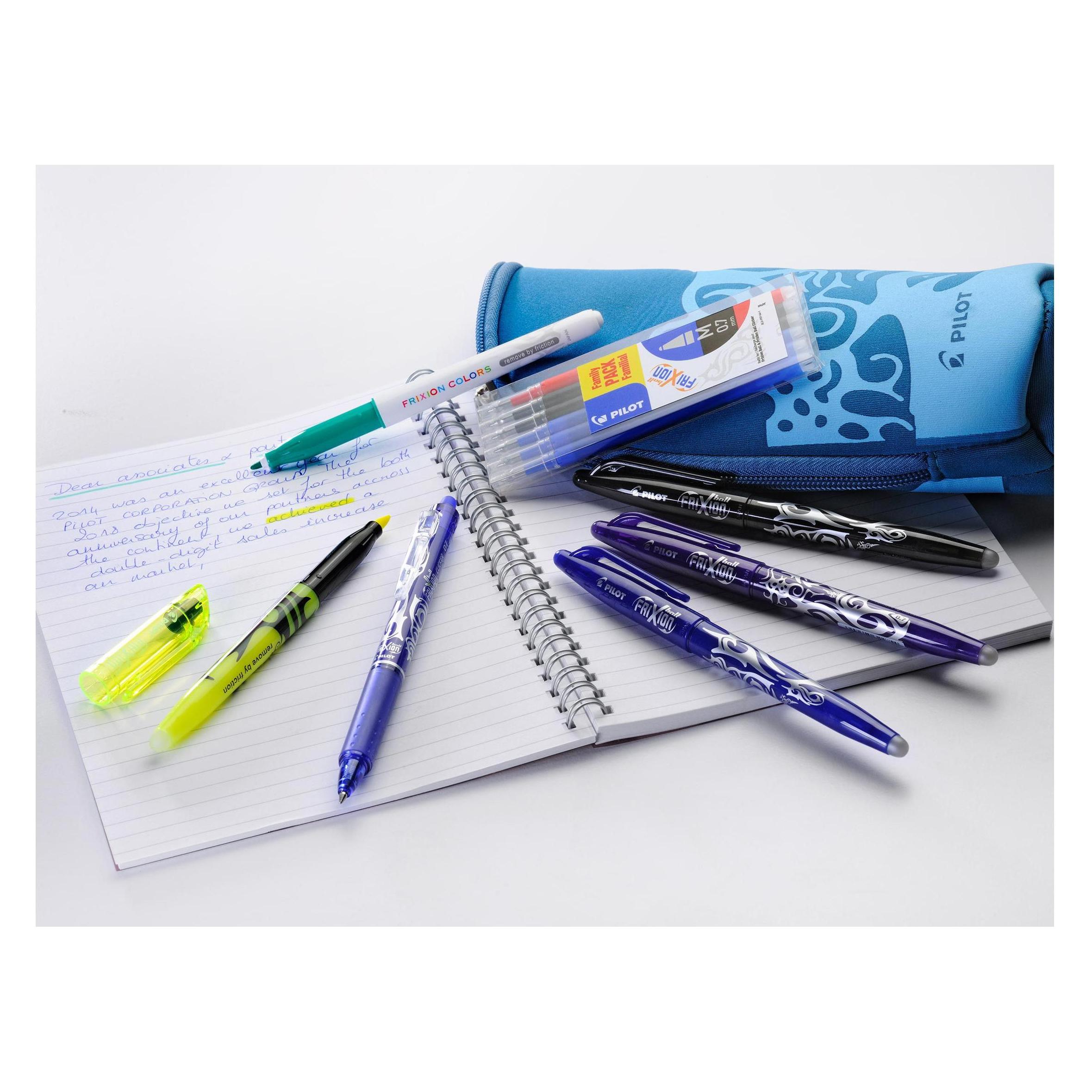 Pilot Frixion - Ricarica Per Penna Roller, 0,7 Mm, 12 Pezzi Blu, 4 Set 3 Pz & Ball - Ricariche Da 3 - Punta Media - Pacco Da 2 - Rosso