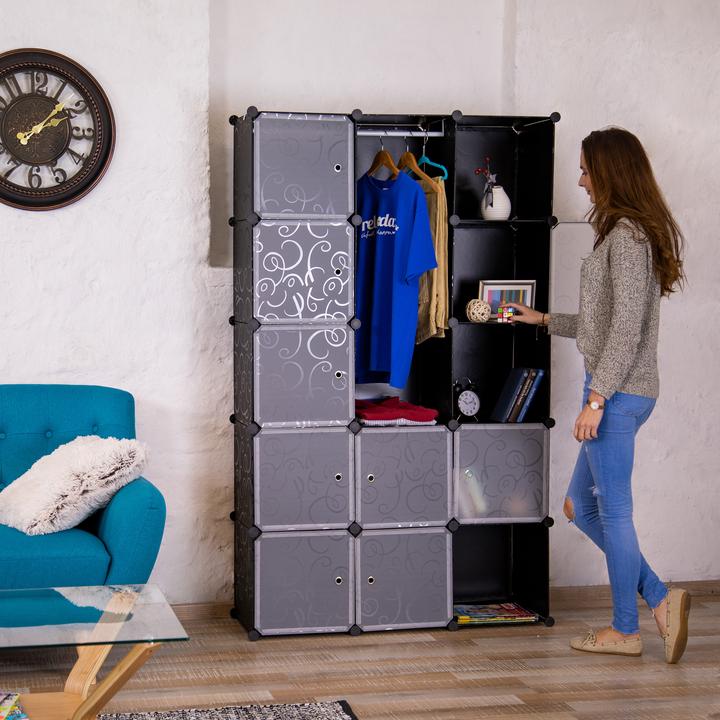 Actual product image Relaxdays 12 Compartment Modular Wardrobe (145.50 x 36.50 x 145.50 cm)