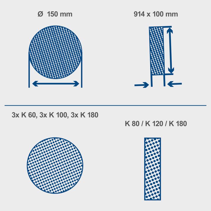 Actual product image Scheppach Grinding set 12 pieces (80, 120, 180)