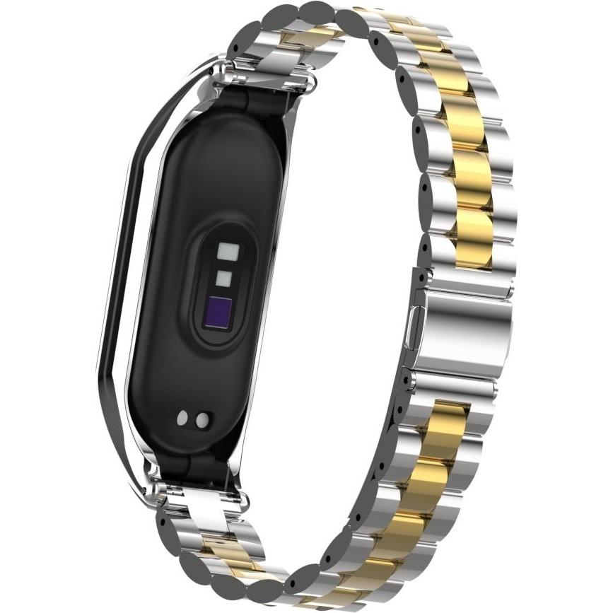 Thumbnail - Strap-it Stahlarmband (Edelstahl, Mi Band 7), Uhrenarmband, Gold, Silber, Mehrfarbig