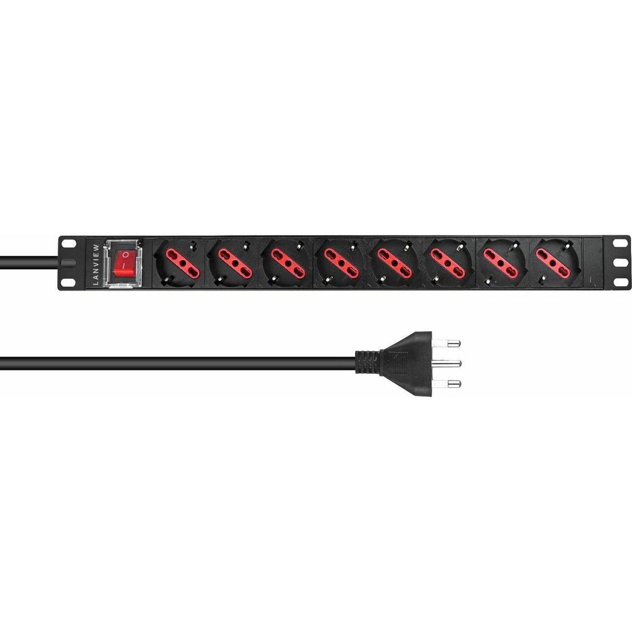Lanview 1U 19 inch 8 port Type F/J, USV Zubehör